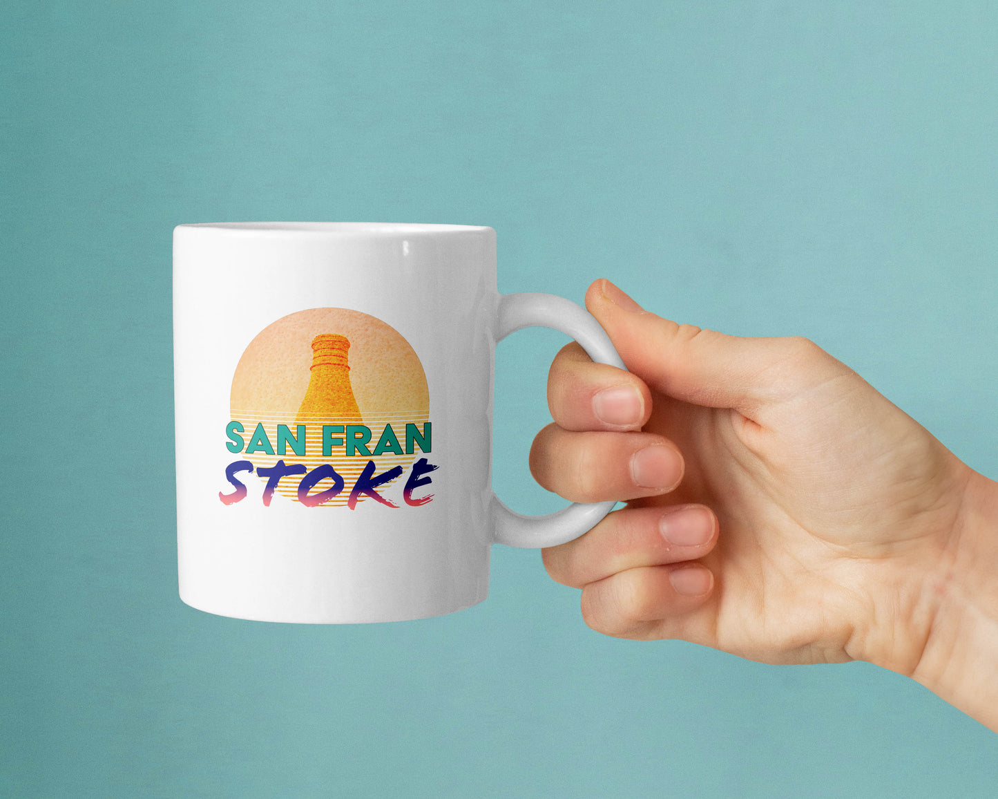 San Fran Stoke Design Mug - Stoke On Trent Neon Synthwave
