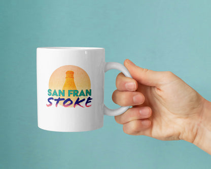 San Fran Stoke Design Mug - Stoke On Trent Neon Synthwave