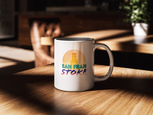 San Fran Stoke Design Mug - Stoke On Trent Neon Synthwave