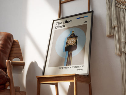 Blue Clock Hanley Poster Print